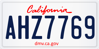 CA license plate AHZ7769