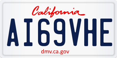 CA license plate AI69VHE