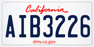 CA license plate AIB3226