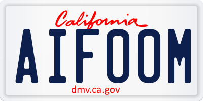 CA license plate AIF00M