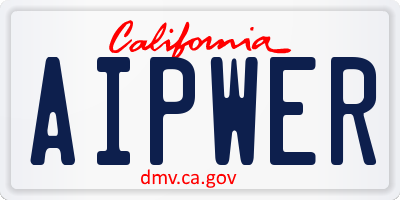 CA license plate AIPWER