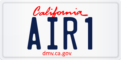 CA license plate AIR1