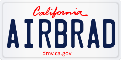 CA license plate AIRBRAD