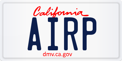 CA license plate AIRP