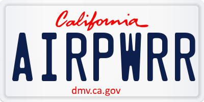 CA license plate AIRPWRR