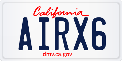 CA license plate AIRX6