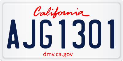 CA license plate AJG1301