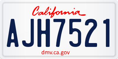 CA license plate AJH7521