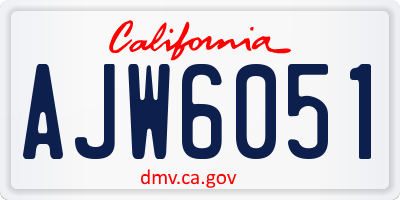 CA license plate AJW6051
