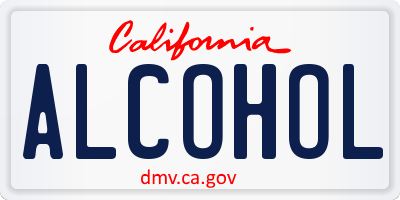 CA license plate ALCOHOL