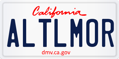 CA license plate ALTLMOR