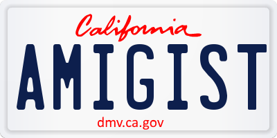 CA license plate AMIGIST