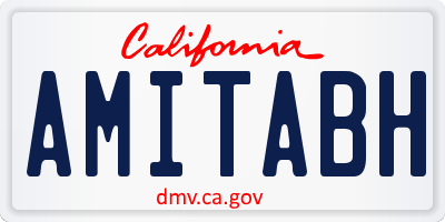 CA license plate AMITABH