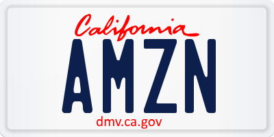 CA license plate AMZN
