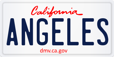 CA license plate ANGELES