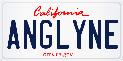 CA license plate ANGLYNE