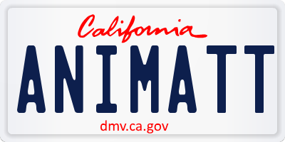 CA license plate ANIMATT