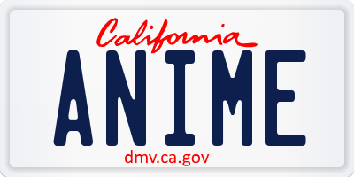 CA license plate ANIME