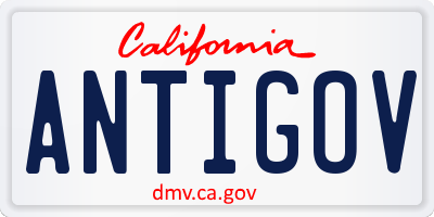CA license plate ANTIGOV