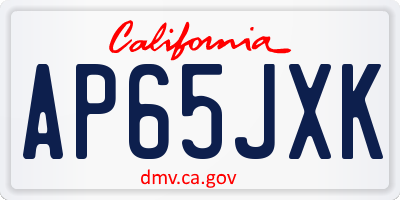 CA license plate AP65JXK