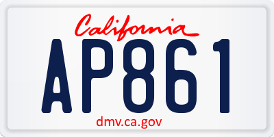 CA license plate AP861