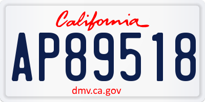 CA license plate AP89518