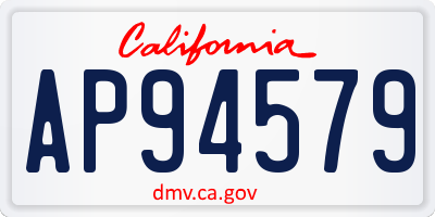 CA license plate AP94579