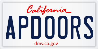 CA license plate APDOORS