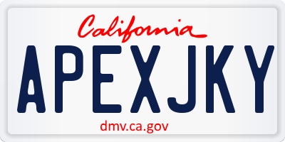 CA license plate APEXJKY