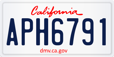 CA license plate APH6791