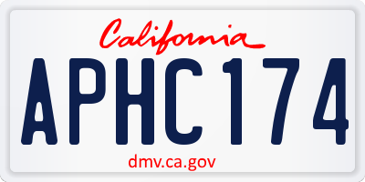 CA license plate APHC174