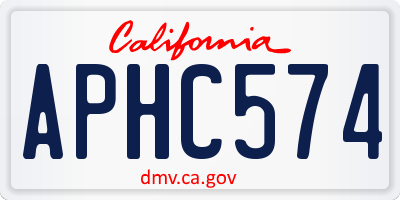 CA license plate APHC574