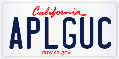 CA license plate APLGUC