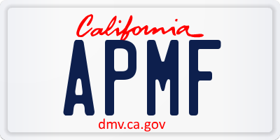 CA license plate APMF