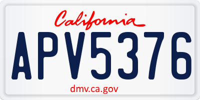 CA license plate APV5376