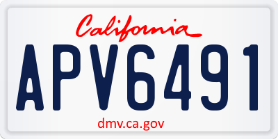 CA license plate APV6491