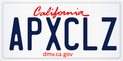 CA license plate APXCLZ