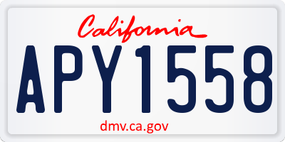 CA license plate APY1558