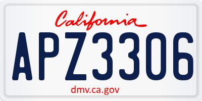 CA license plate APZ3306