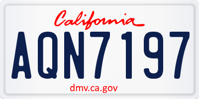 CA license plate AQN7197