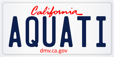 CA license plate AQUATI