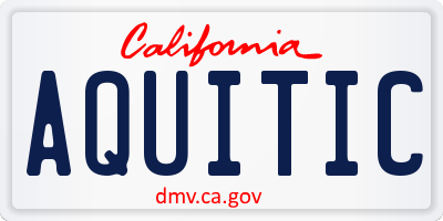 CA license plate AQUITIC