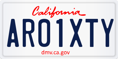 CA license plate AR01XTY