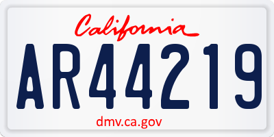 CA license plate AR44219