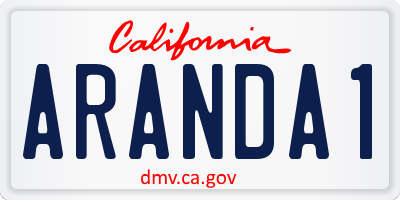 CA license plate ARANDA1