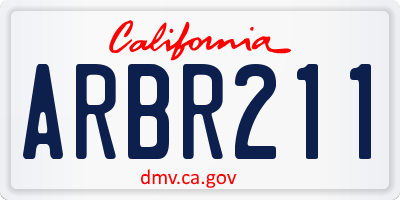 CA license plate ARBR211