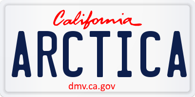 CA license plate ARCTICA