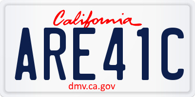 CA license plate ARE41C