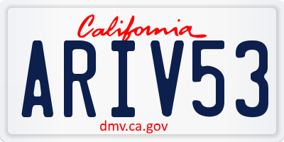 CA license plate ARIV53