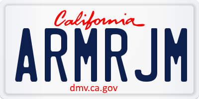 CA license plate ARMRJM